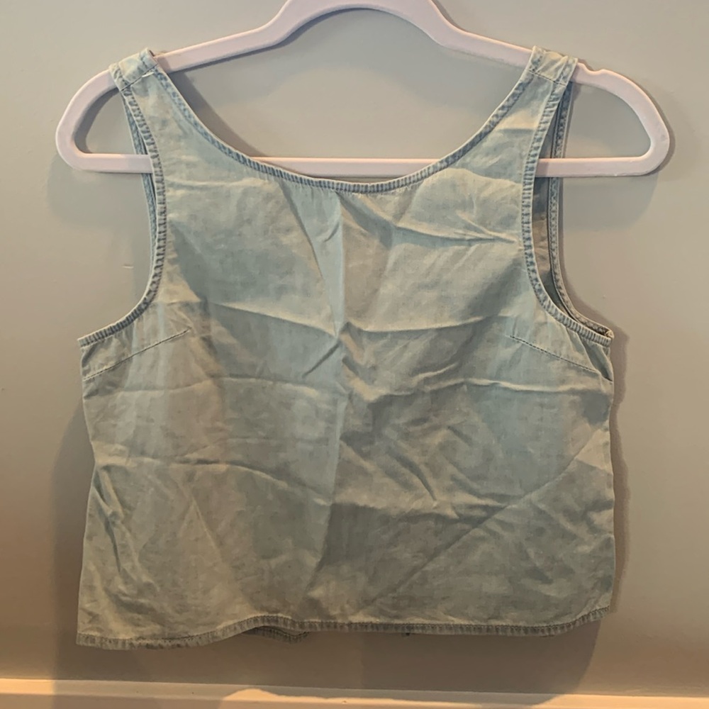 Brandy Melville Denim Cropped Open Back Tank